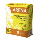 Клей для блоков ARENA P22W из ячеистого бетона для внутренних и наружных работ.